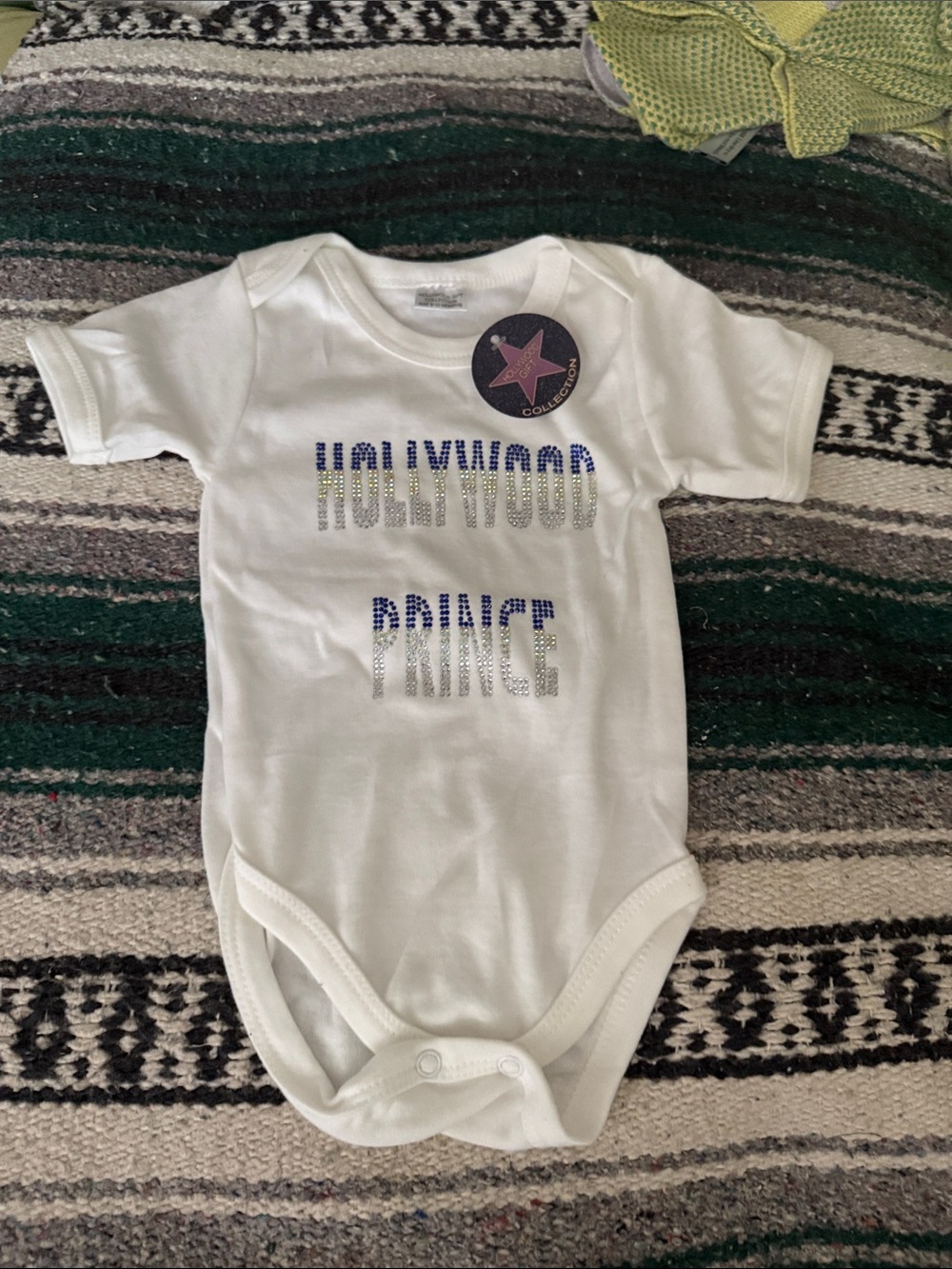 White 'Hollywood Prince' Baby One-Piece Bodysuit - BNWT 9-12 months